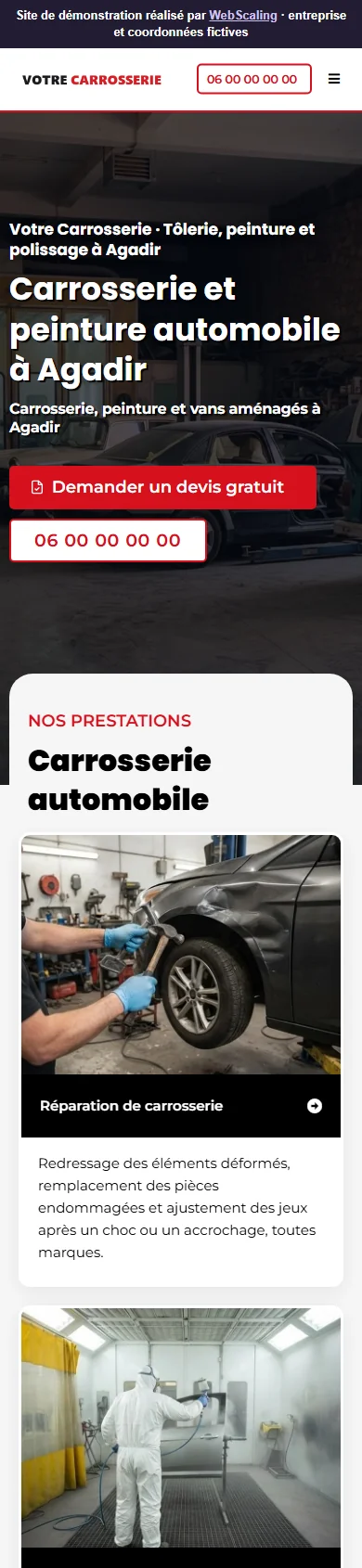 Atelier de carrosserie & peinture: mobile